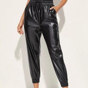Faux leather  jogger pant size M